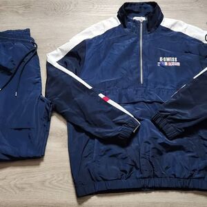 Forever 21 x K-Swiss Navy Windbreaker Track Suit Mens size XL